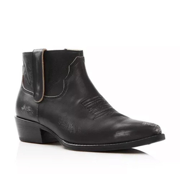 NWOT Anine Bing Axel Pointed Toe Distressed Leather Ankle Booties - Picture 1 of 2